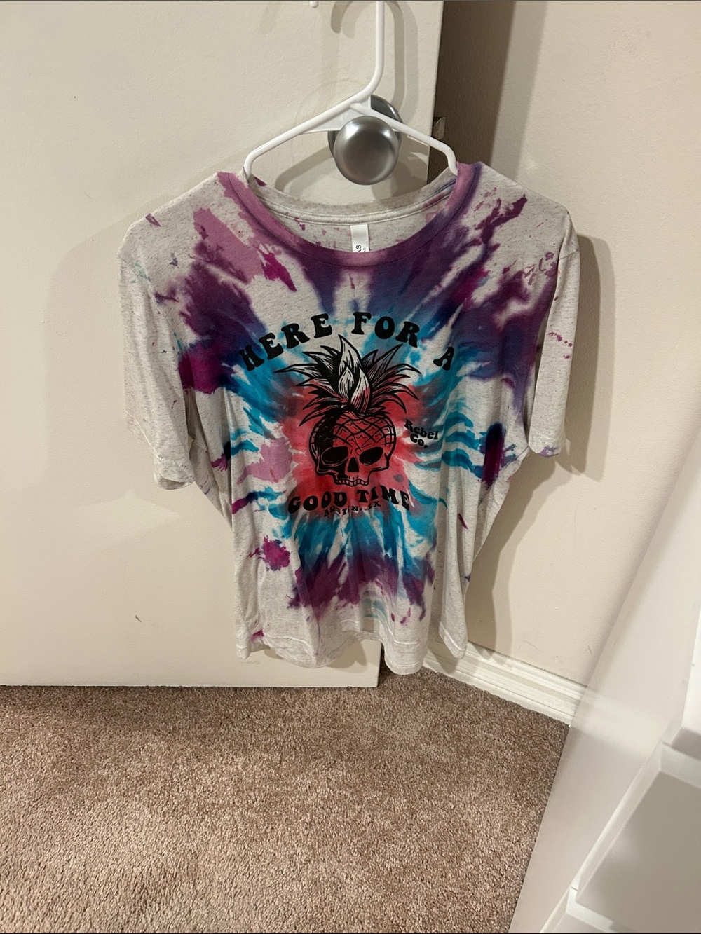 Bella Canvas Tie-Dye Pineapple Skull Tee - Purple, Blue